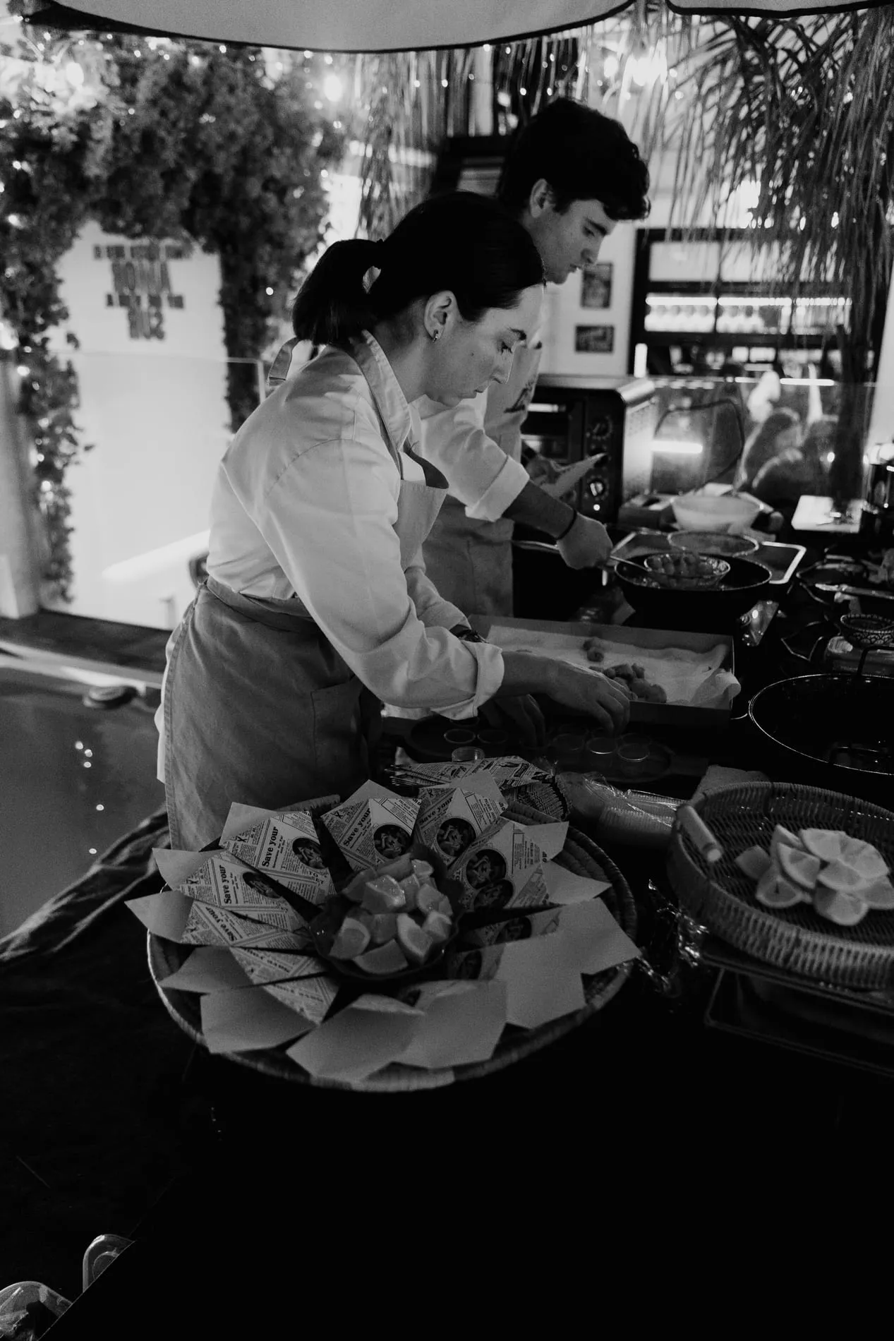 Nuestro equipo cocinando
